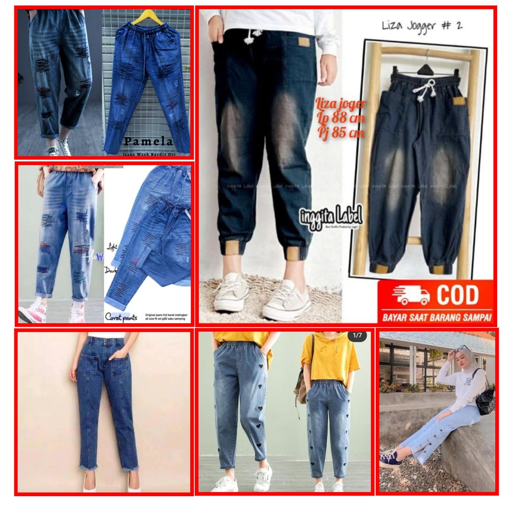 CELANA JOGGER // CELANA JEANS WANITA //  BAGGY CARGO JEANS WASH // CELANA KEKINIAN // JOGER TERBARU