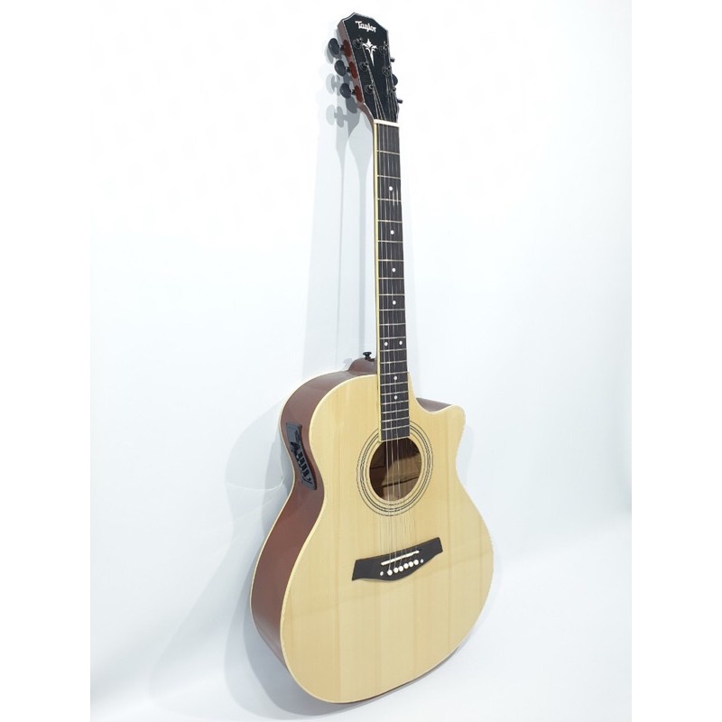 Gitar Akustik Elektrik Taylor Natural Sunburst Jumbo Senar String Equalizer Eq-7545 Trusrod Listrik