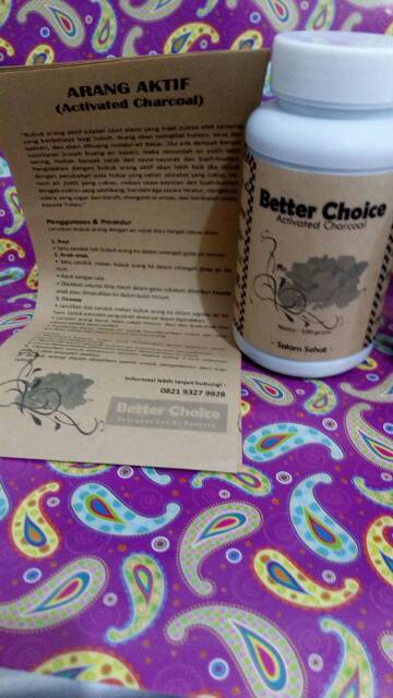 Activated charcoal arang active better choice 100gr