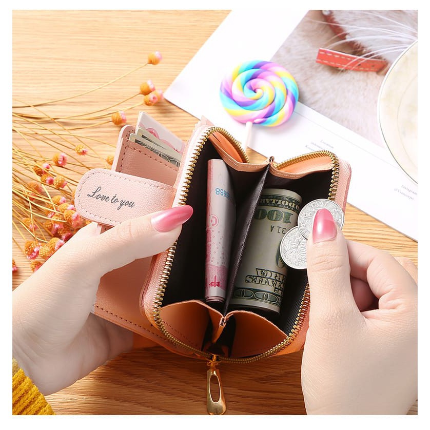 Dompet Wanita Lipat Resleting Fashion Wanita Import Real Pict Alibaba1688