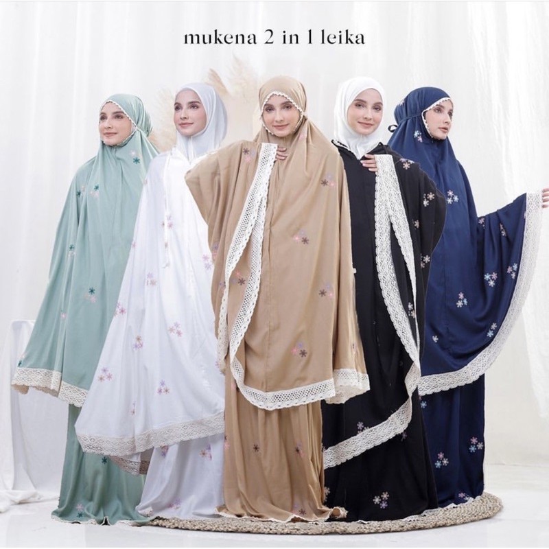 MUKENA DEWASA LEIKA 2 IN 1 / MUKENA BORDIR ORIGINAL / MUKENA TERBARU 2021
