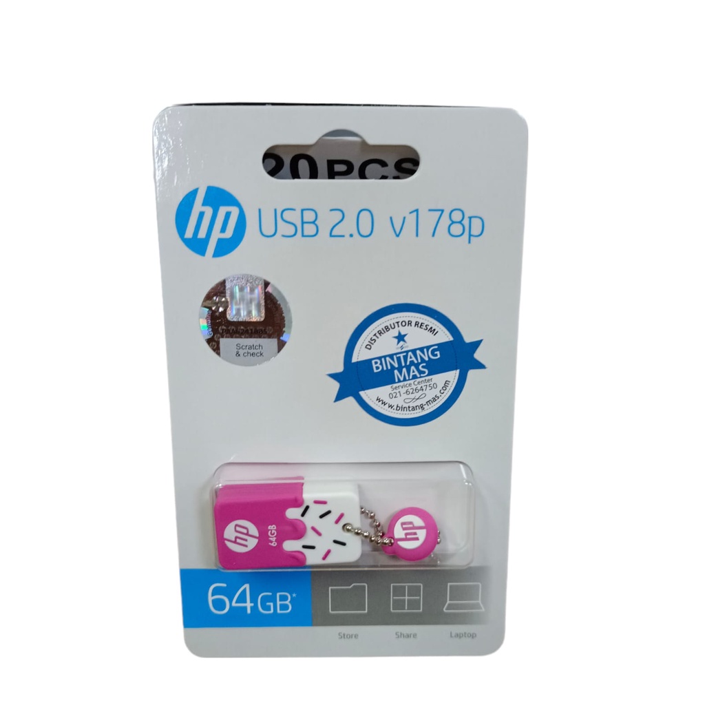 Flashdisk HP 64GB USB 2.0 V178 Original