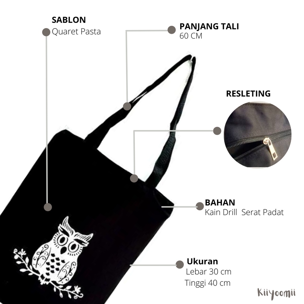 [Bisa bayar di tempat] (ada resletingnya)  New Totebag CUTIE OWL