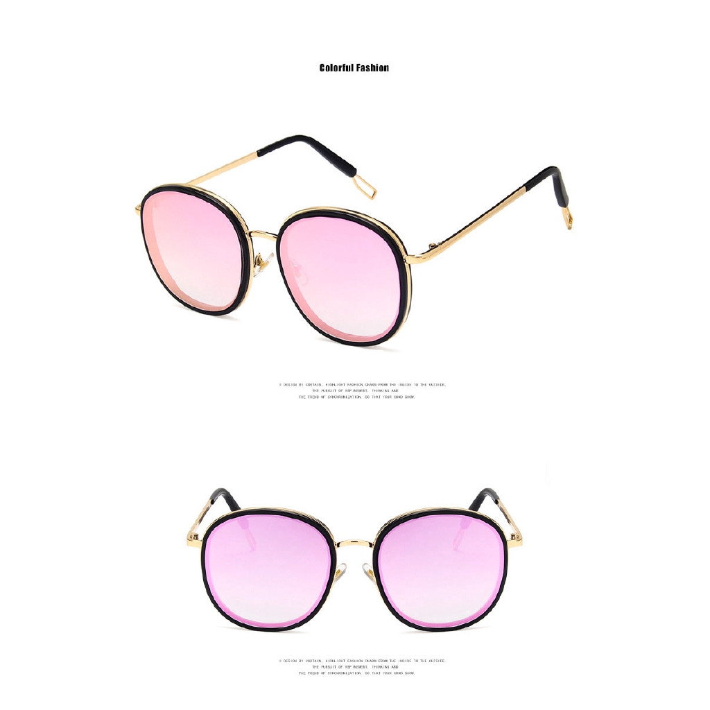 (YUZHU) Ulzzang Retro Putaran Cermin Sunglasses Wanita Korea Klasik Fashion Pria Kacamata Anti UV400