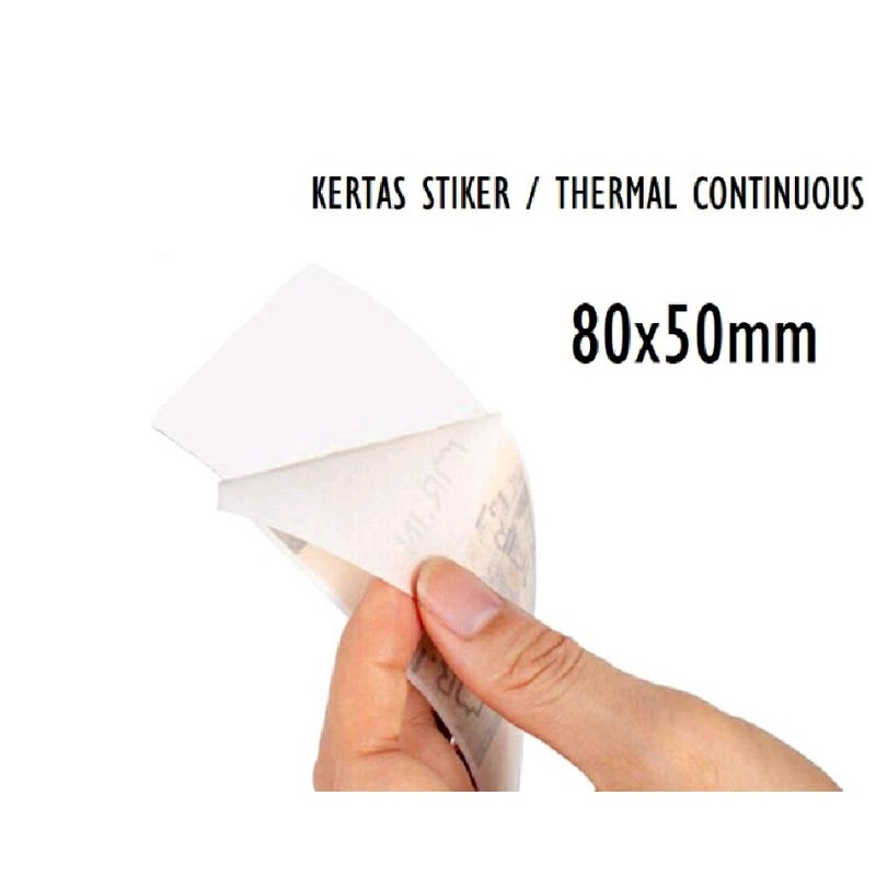 

Kertas Stiker Label Printer Thermal 80x50mm Continuous 80 x 50mm