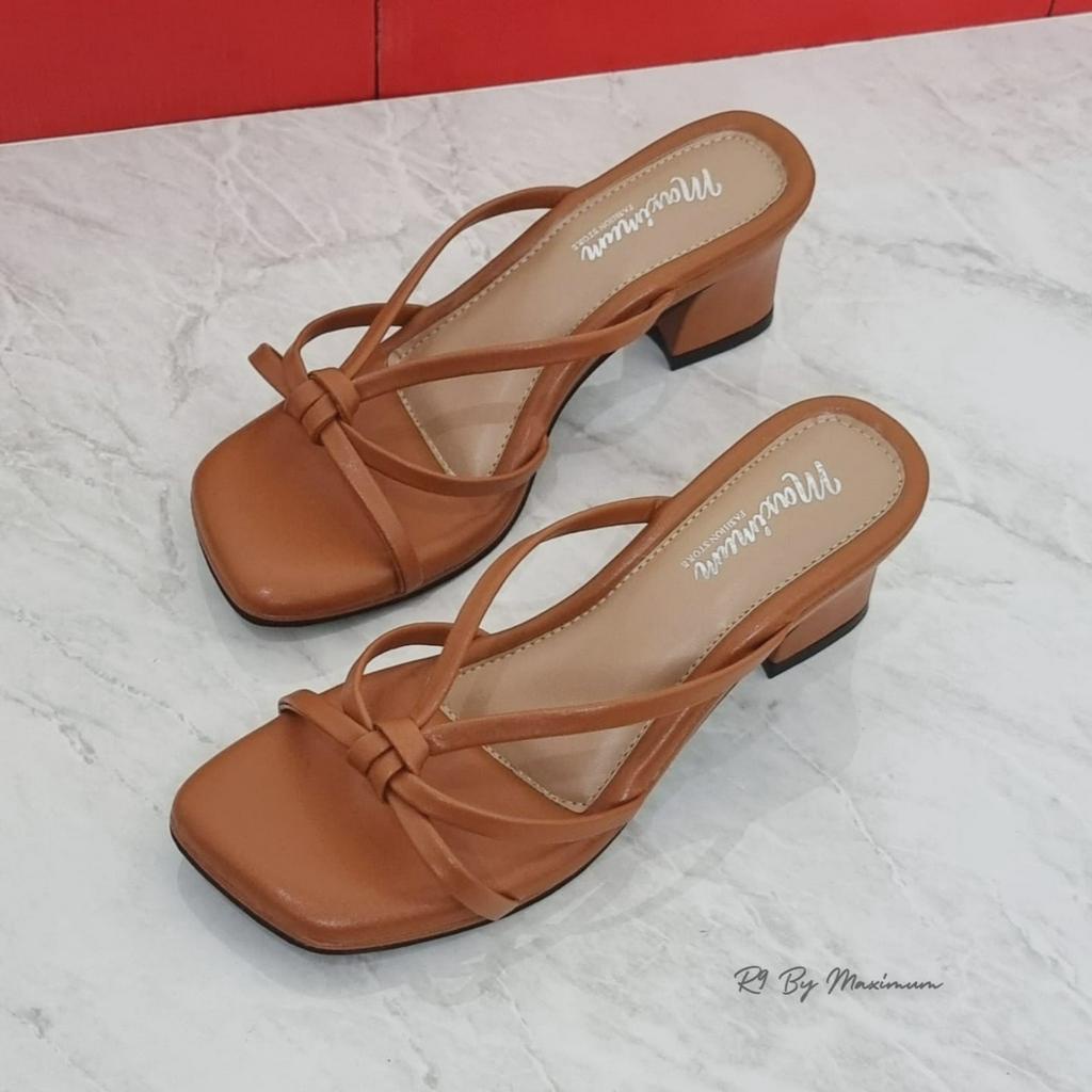 R9 Sendal Ester Heels Wanita 5cm Dusty