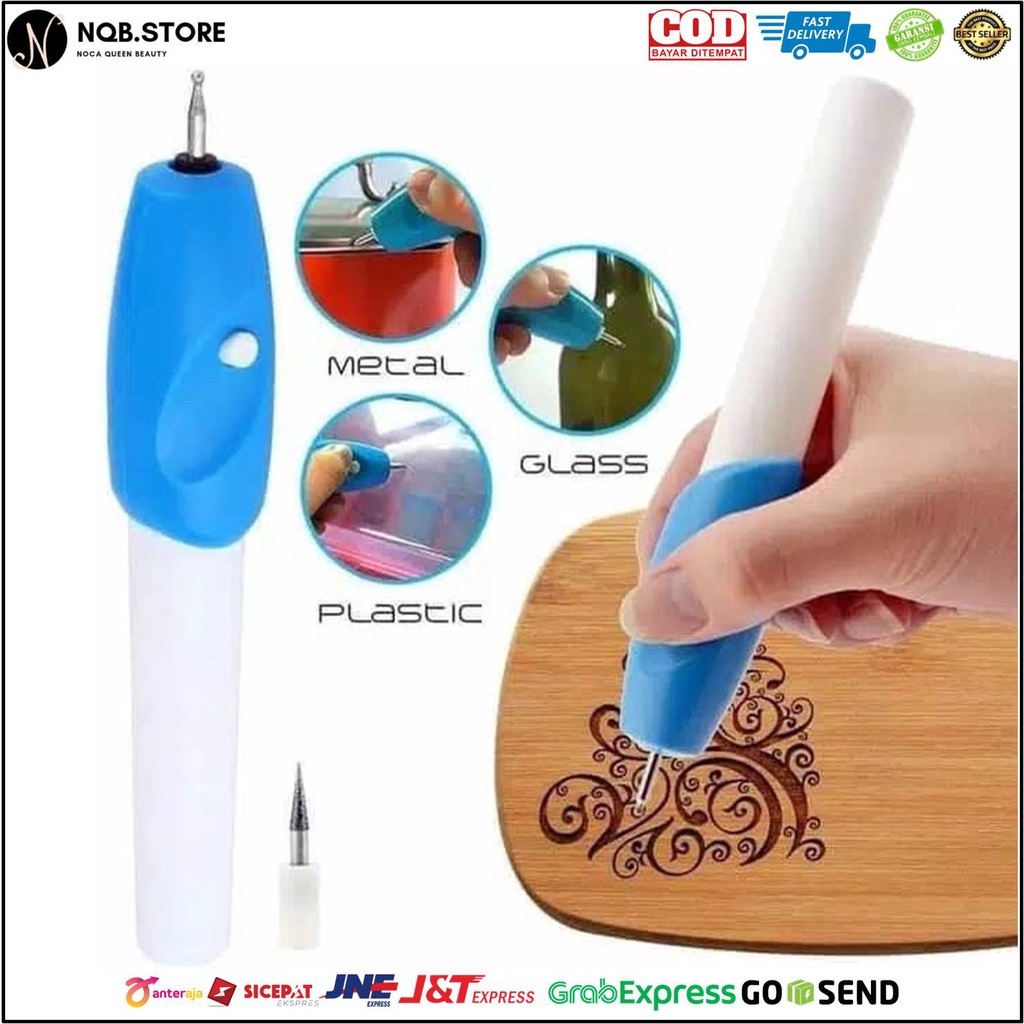 

NQB - ALAT UKIR BATERAI - Gelas Sendok Kayu Grafir Kaligrafi Ornamen Serbaguna Engrave it Z ENGRAVER EZ Graver Pena