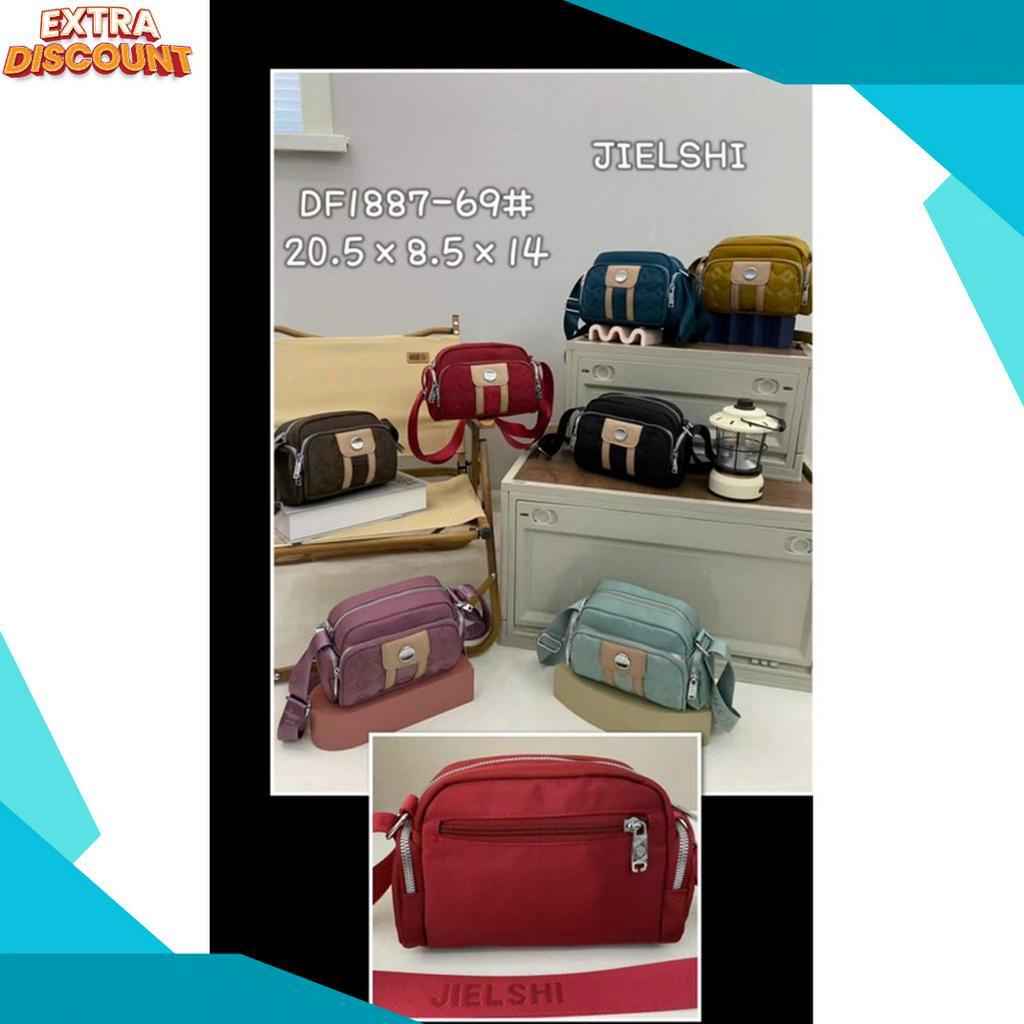 MALL Tas selempang jielshi 1887 kulit bahan kanvas import