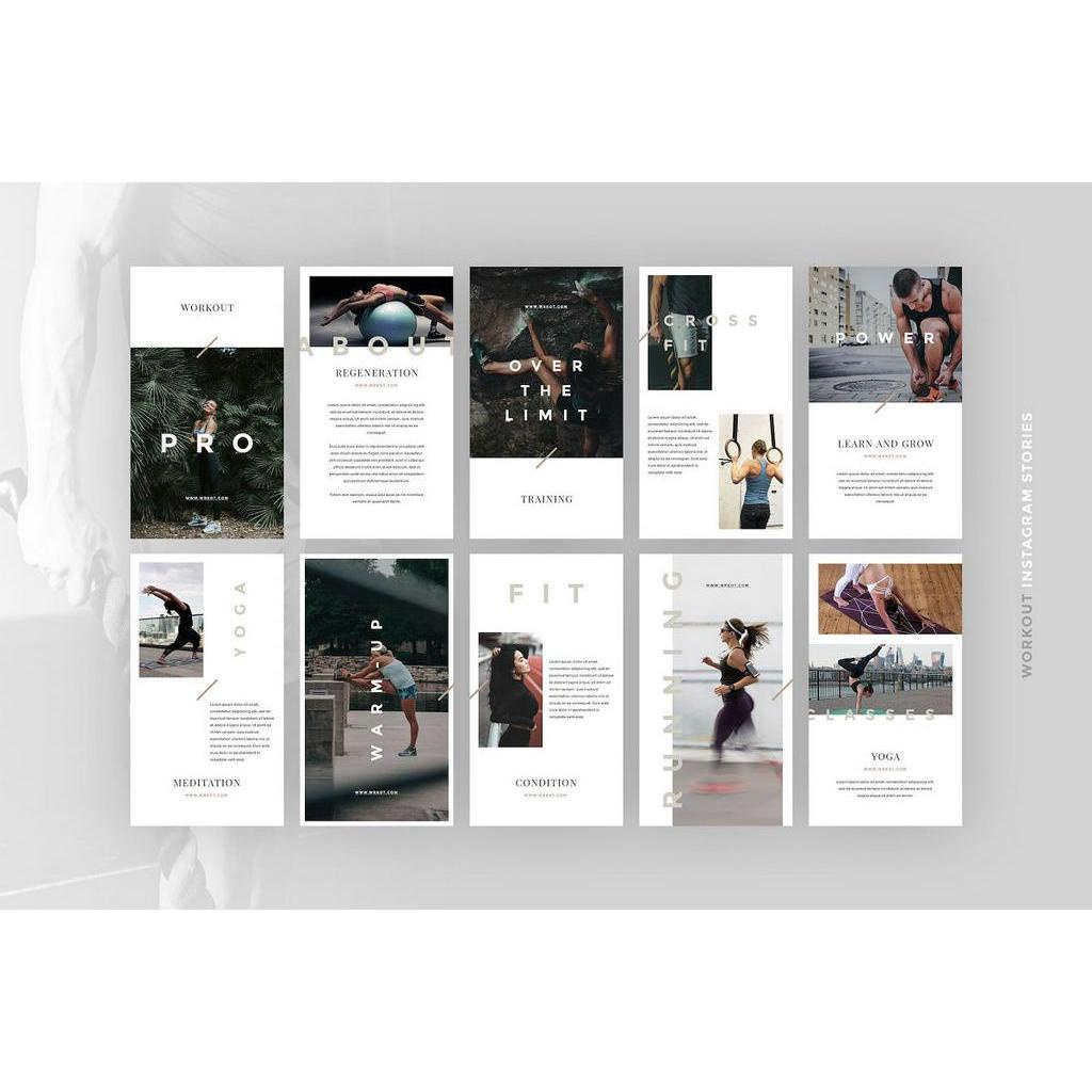 Workout PSD Instagram Stories - Adobe Photoshop &amp; Illustrator