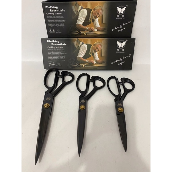 Gunting butterfly Gagang Karet Premium 8 INCH / 9 INCH / 10 INCH Gunting Kain Tajam Butterfly Gagang Karet Premium-7