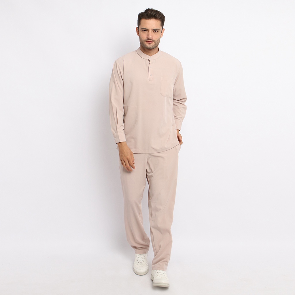 Baju Jaga MLS - CREAM Scrubs on Call Stretchy Lengan Panjang