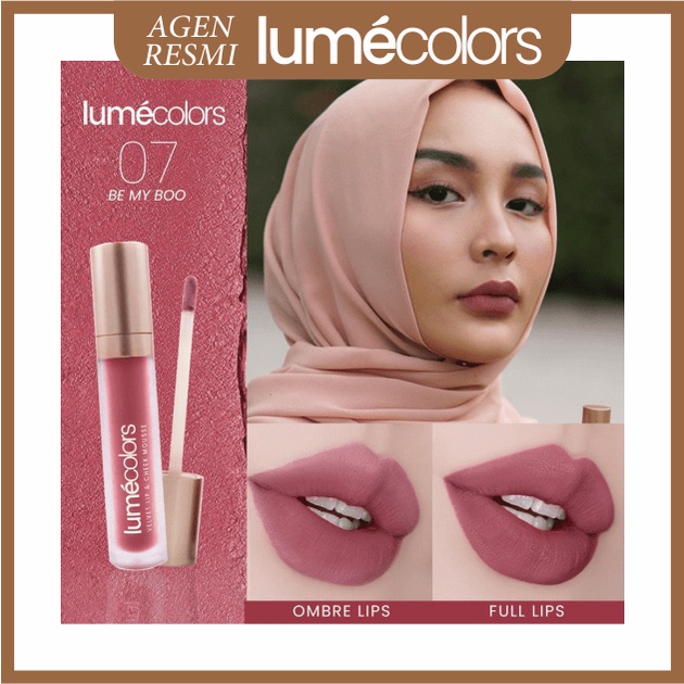 Lipstik Liptint Lumecolors Lumecolor Lumecolour Warna Be My Boo Lip and Cheek Mousse Lip Balm Lipcre