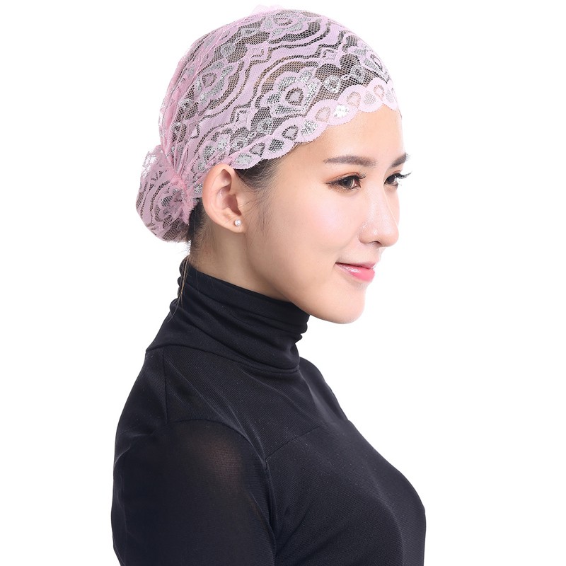 2019 Women Abaya Dubai Islam Unwear Lace Hijab Scarf Shawl Muslim Turban Head Jilbab Headscarf