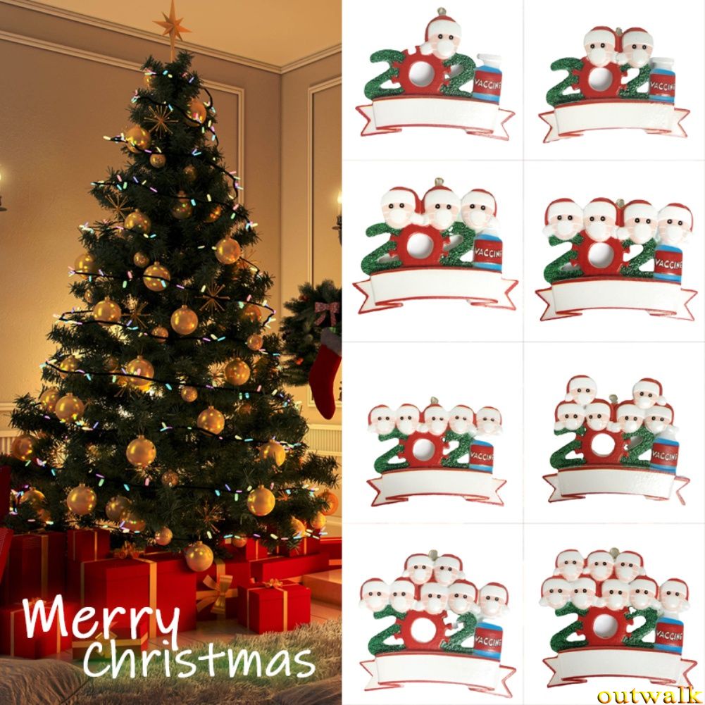 2021 Ornamen Desain Best Wishes Santa Claus Dengan Topeng Untuk Dekorasi Natal