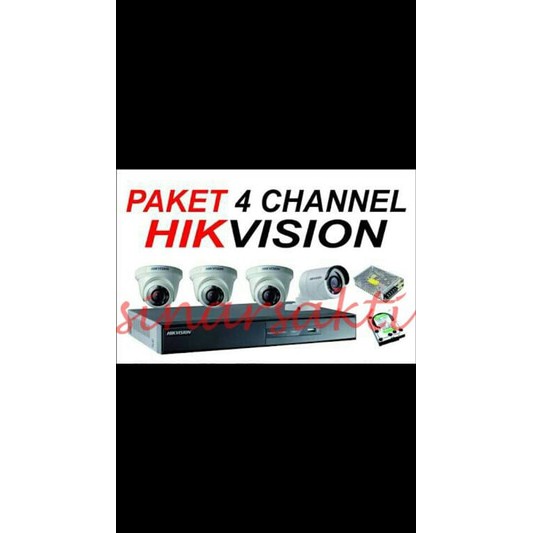 Paket Cctv Hikvision 4CH 4 CAMERA 2MP Turbo HD Komplit TGGL PASANG