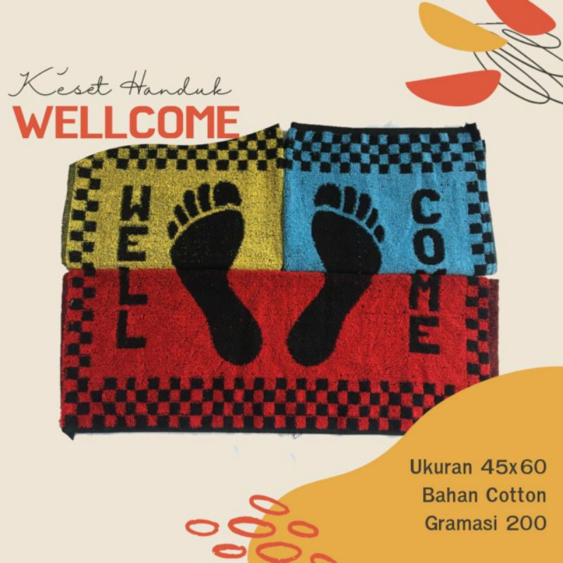 Kesed Lantai WELLCOME - ukuran 45x60 - Kesed Murah - Kesed Tebal