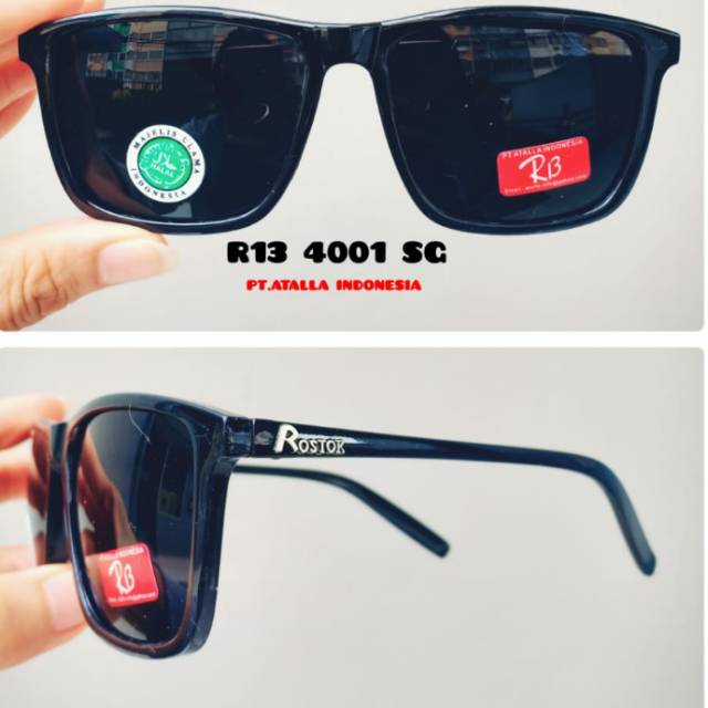 Kacamata kotak pria karno retro hitam bening