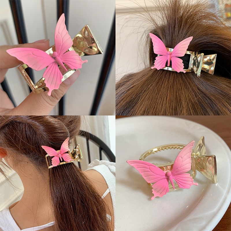 Jepit Rambut Model Butterfly Flower High Ponytail Gaya Korea Untuk Wanita