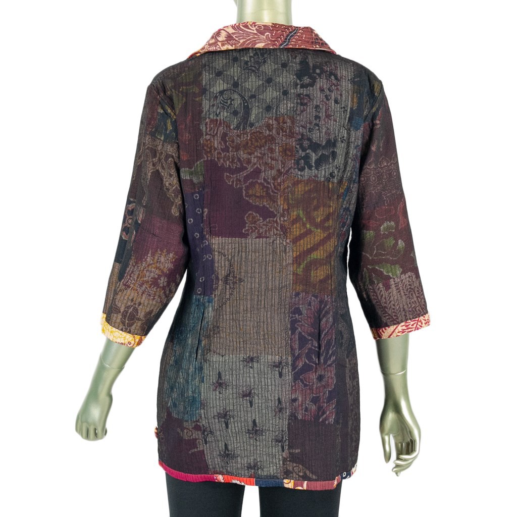 BLOUSE BATIK MBL BENANG TINDIS KERAH BULAT ATASAN WANITA BOLAK BALIK