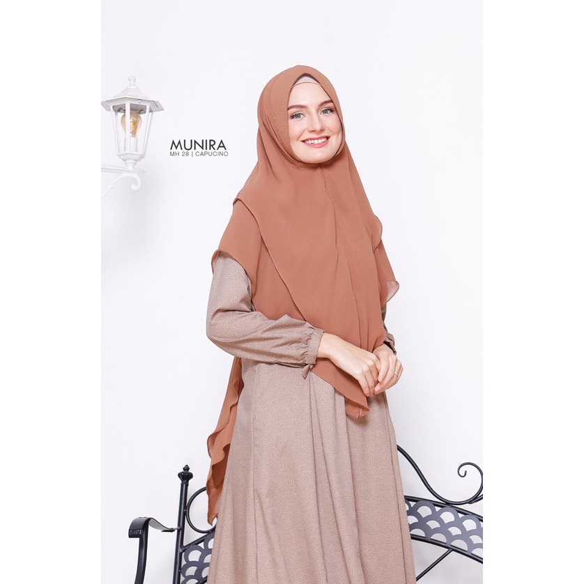 Khimar Munira Terbaru 2  Layer Pet Antem MH 28 Polos Ringan Nyaman Bergo Harian Best Seller Jakarta 