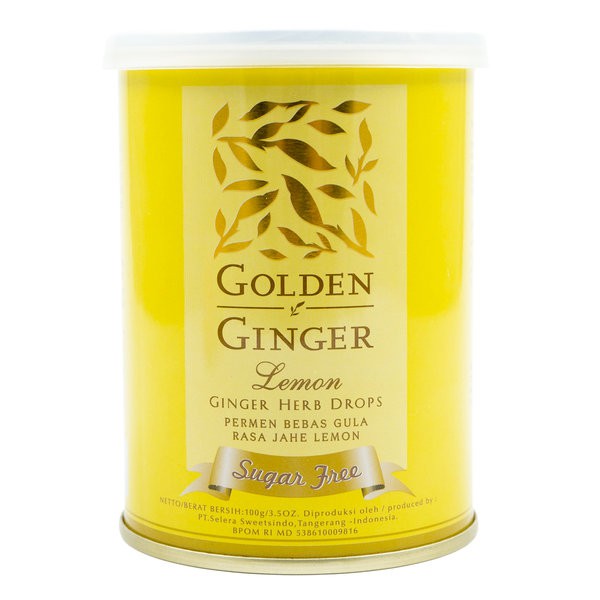 

GOLDEN GINGER Lemon Ginger Herb Drops Sugar Free Candy 100gr