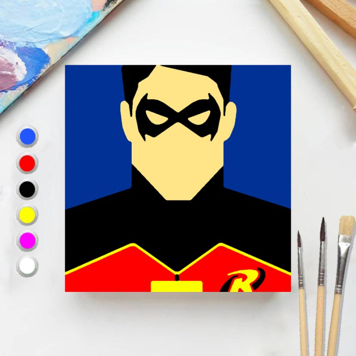 

Paint by number SUPERHERO ROBIN 20x20 Painting kit/Set Melukis - ROBIN, 1 pcs