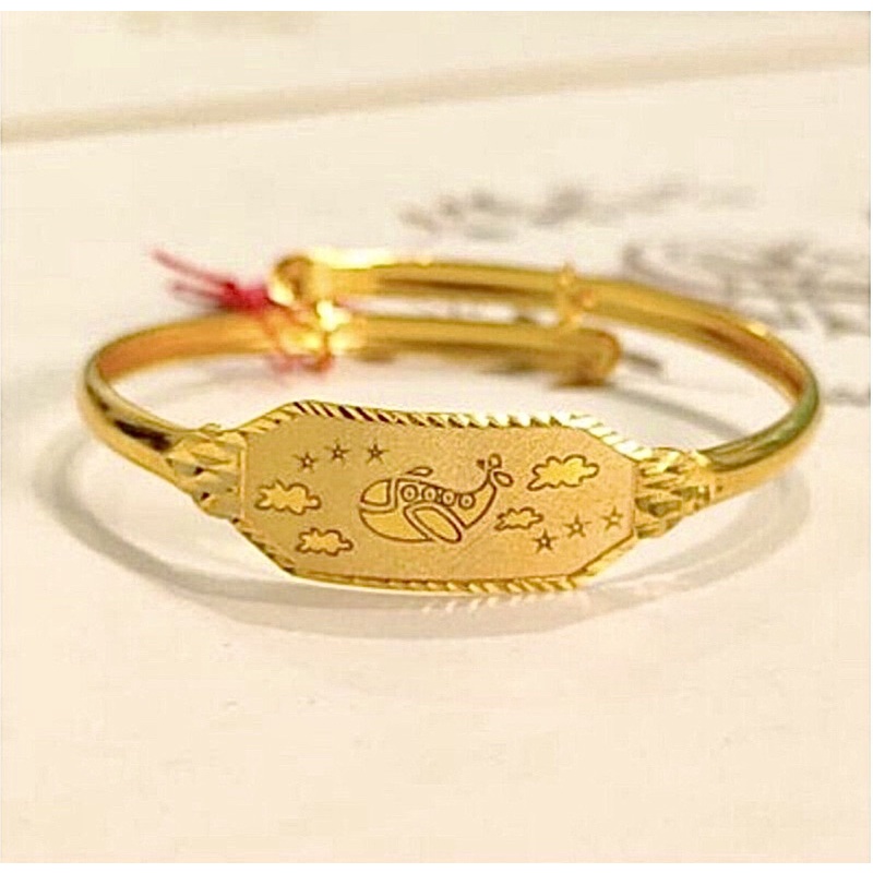 Gelang Bayi Emas Asli Motif Pesawat
