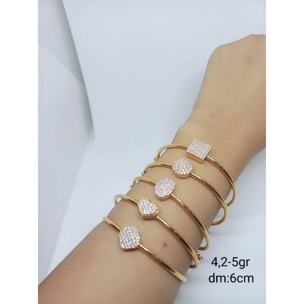 gelang bangle single/ gelang perak 925 asli lapis emas gelang fashion wanita impor s925