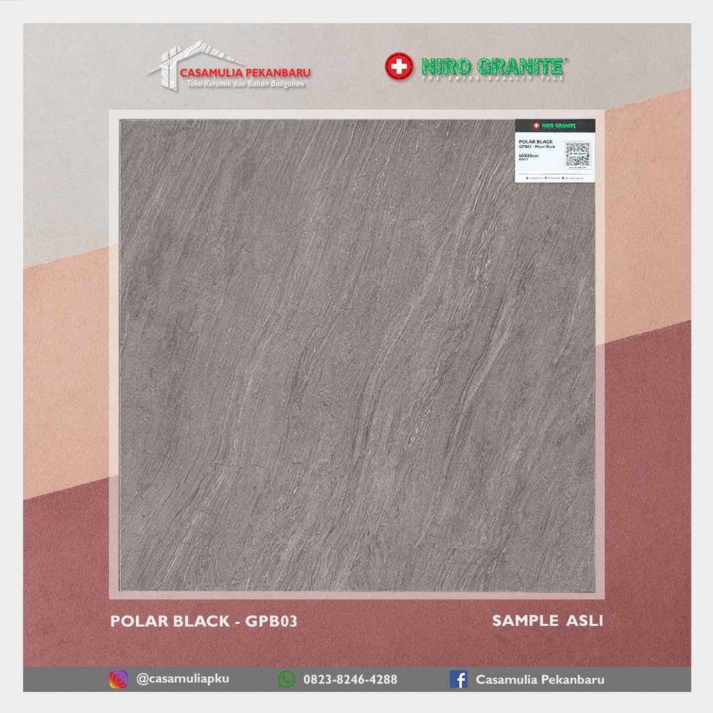 Jual Niro Granite 60x60 Polar Black Gpb03 Moon Rock Shopee Indonesia