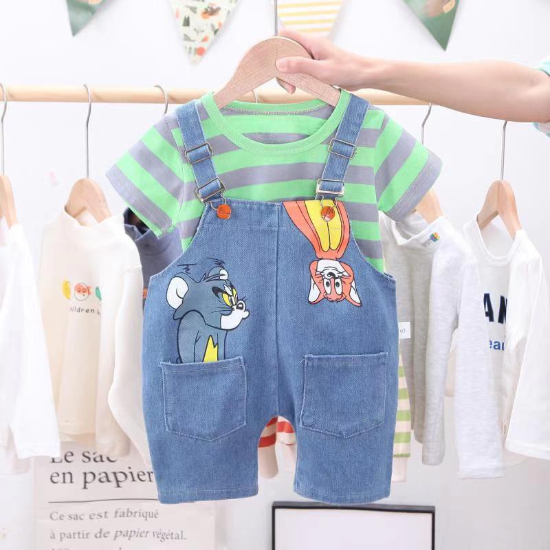 Pakaian anak Jumpsuit Jeans Laki-Laki motif Tom & Jerry import-2