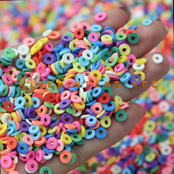 (200-250 Pcs) Manik Mnik Bulat Bahan Polymer Clay Beads Untuk Aksesoris DIY