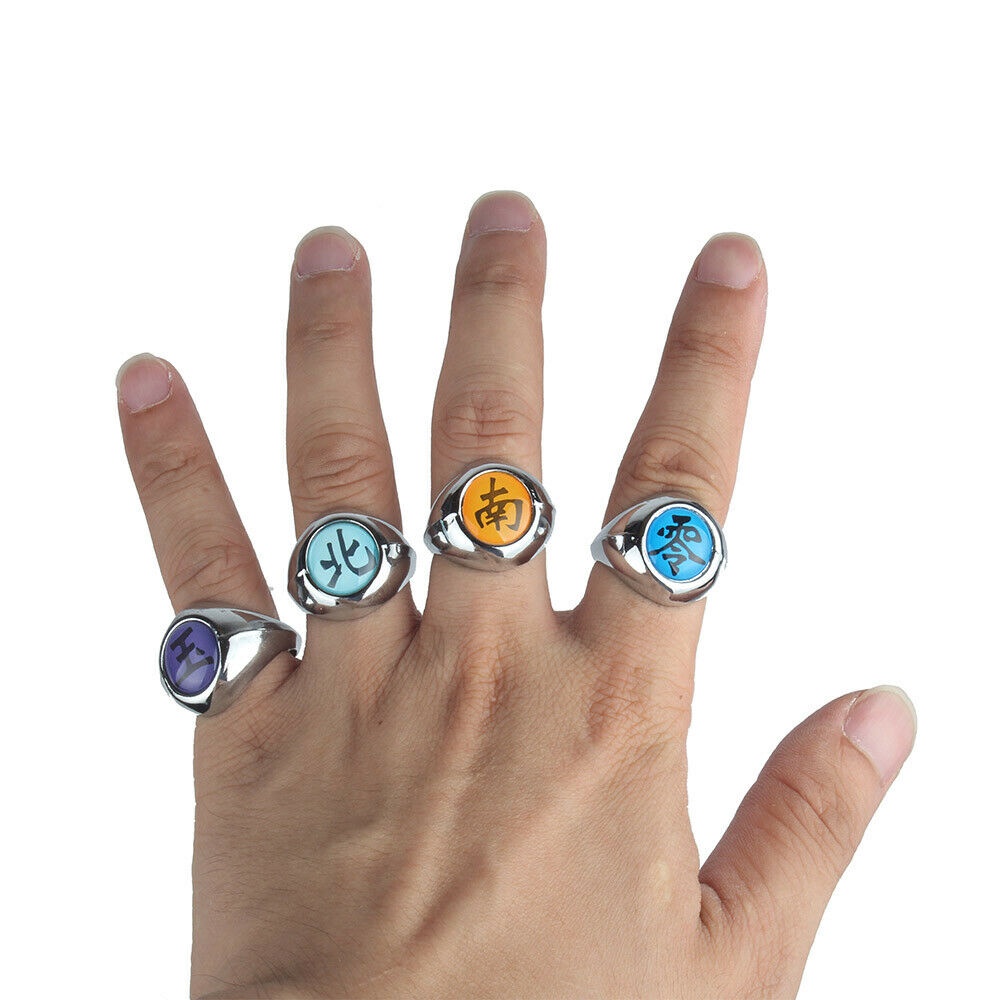 Set Cincin Cosplay Anime Naruto Akatsuki Itachi Bahan Metal Untuk Hadiah