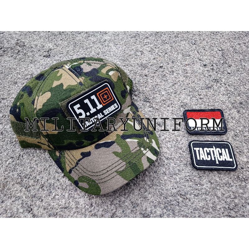 TOPI ARMY MULTICAM VELCRO+ EMBLEM KARET