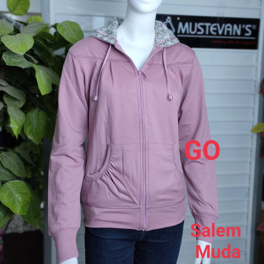 gof MUSTEVANS JAKET WANITA Sweater Polos Katun Jaket Cewek Casual