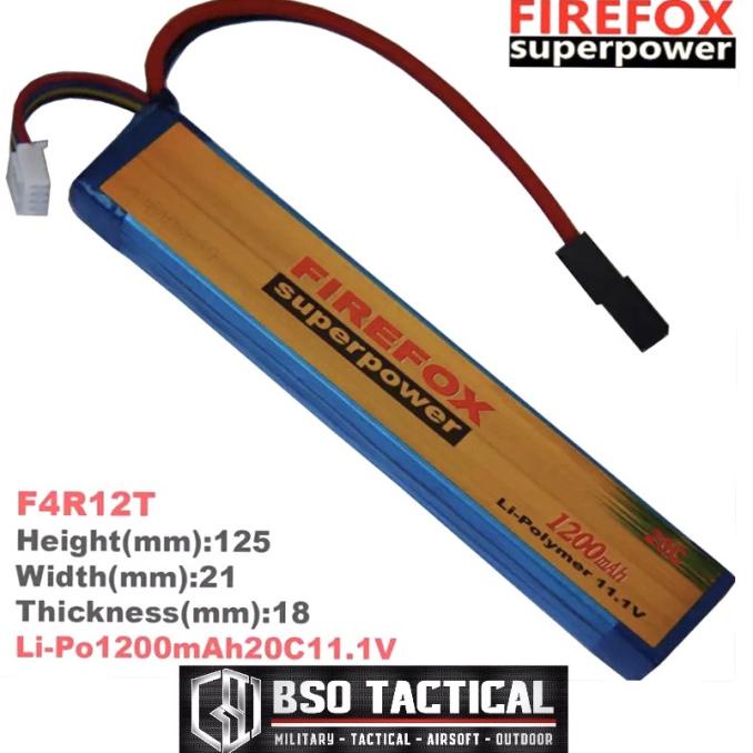 Batre Sugus Lipo FireFox 11.1V 1200mAh 20C Li-Ion AEG Airsoft Battery