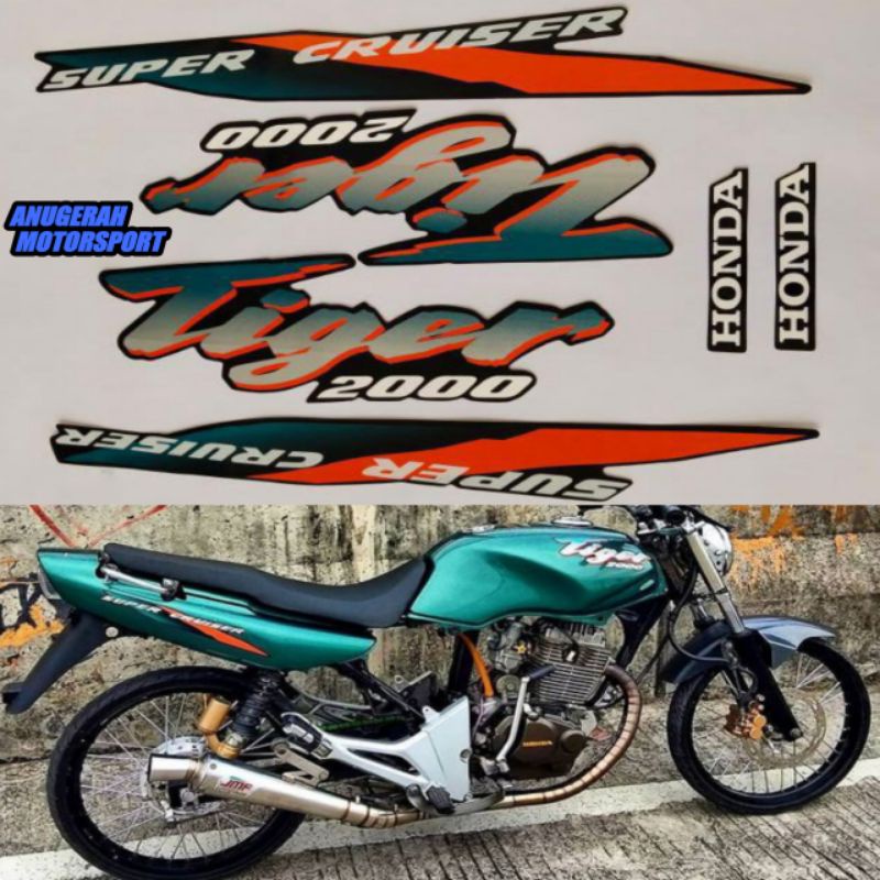 striping / sticker lis body Honda Tiger 2000 tilas hijau tahun 1996