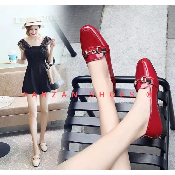 COD VIRAL BEST SELLER FLATSHOES WANITA GLOSSY TERBARU 2022 MWN 01 SERBAHOES