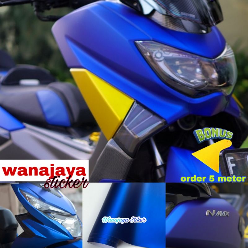 STIKER SKOTLET MOTOR WARNA BIRU DOFF / STIKER SKOTLET WARNA BIRU SATIN / STIKER MOTOR METALIK DOFF