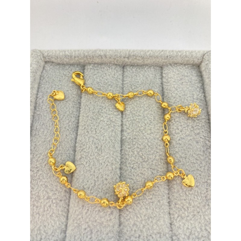 Gelang emas 24k xuping model love kristal nd009