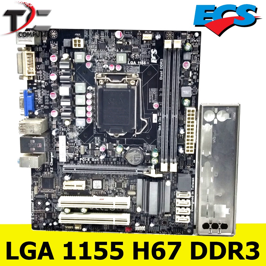 Mobo H67 SOKET LGA 1155 H67 ECS - Slot RAM 2