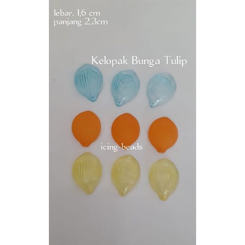 Mote Manik Akrilik Kelopak Bunga Tulip Kaca Kecil (30pcs) BACA DESKRIPSI