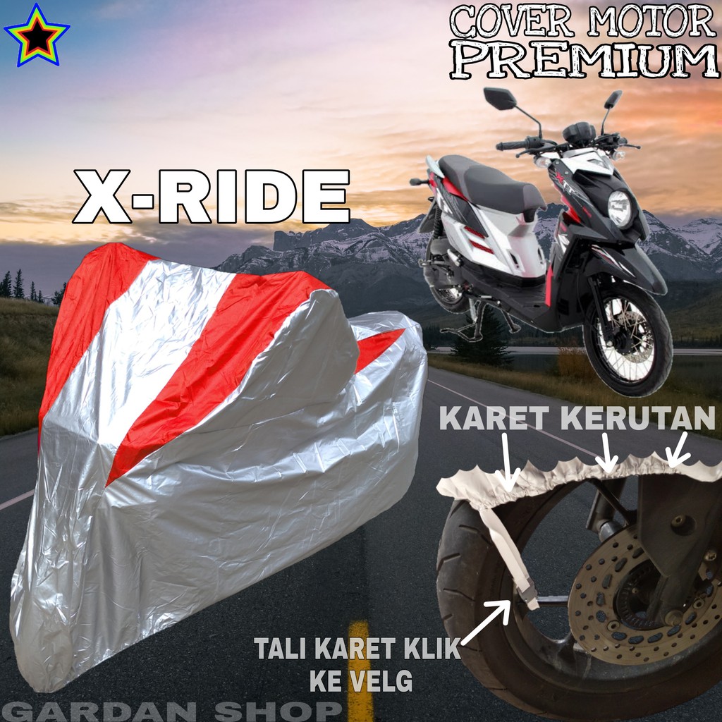 Sarung Motor X-RIDE Silver MERAH Body Cover Penutup Motor X-ride PREMIUM