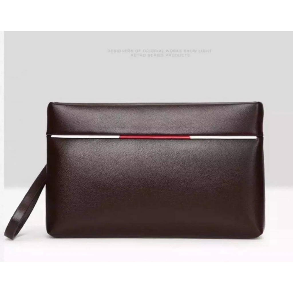Tas Clutch PU Leather Bag Pria for Business Dompet Handbag Tas Clutch Pegangan Pria Elegant new 2022