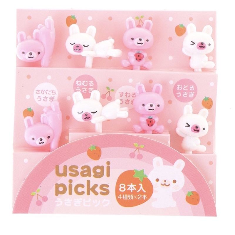 TUSUKAN BENTO // GARPU BENTO BUAH ISI 8 PCS - PINK