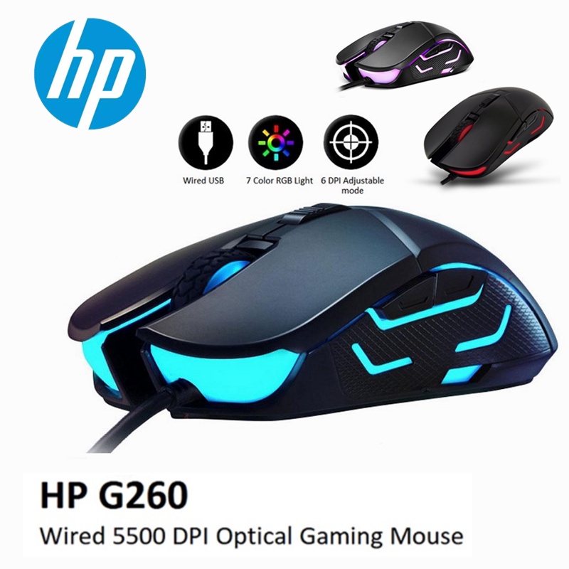 Hp G260 Mouse Gaming Performa Tinggi Sensor Optik RGB