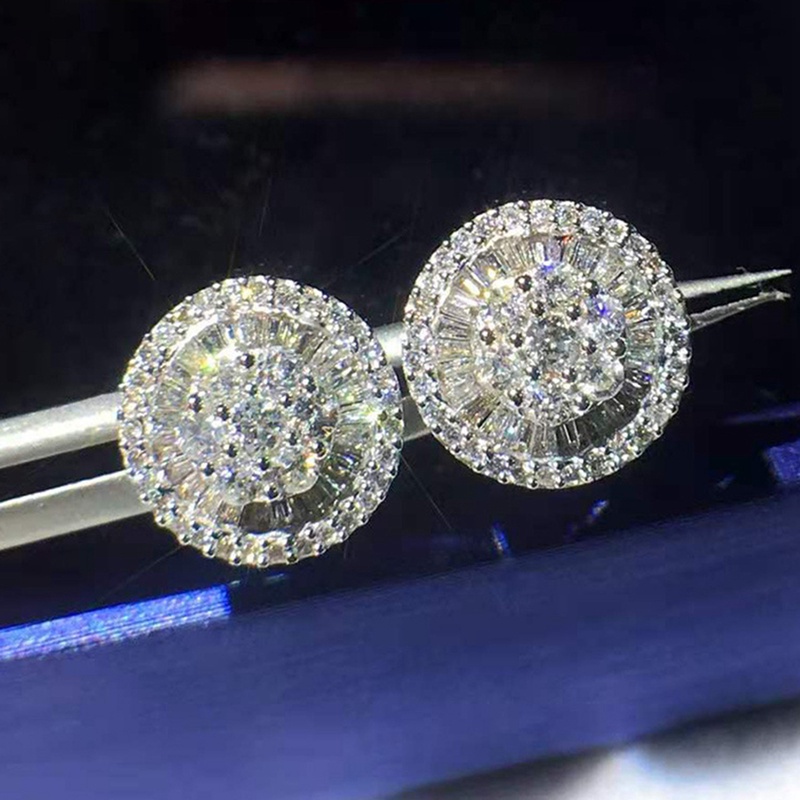 Fashion Luxury Women's Stud Earrings With Brilliant Crystal Cubic Zirconia Statement Accessories For Party Jewelry Gift