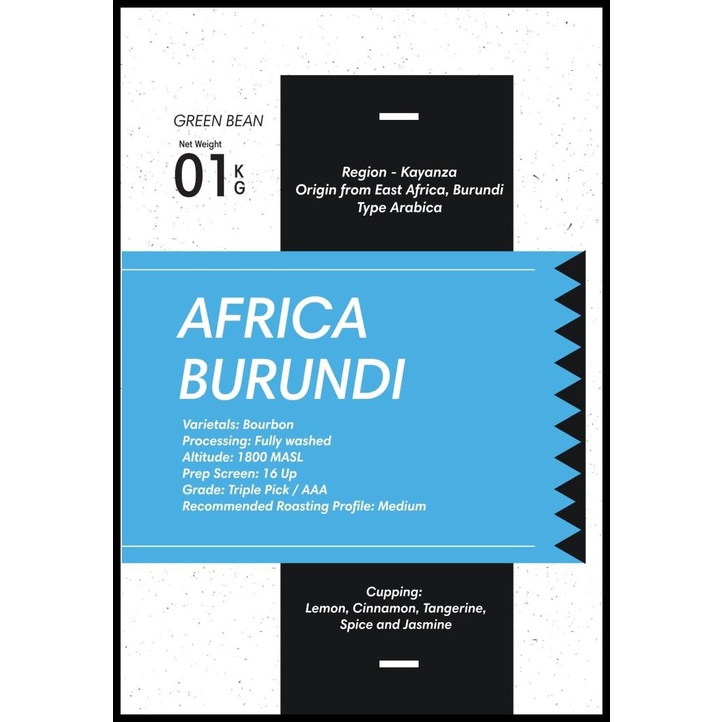 

Green Bean Arabica Africa Burundi 1Kg | Biji Kopi Mentah