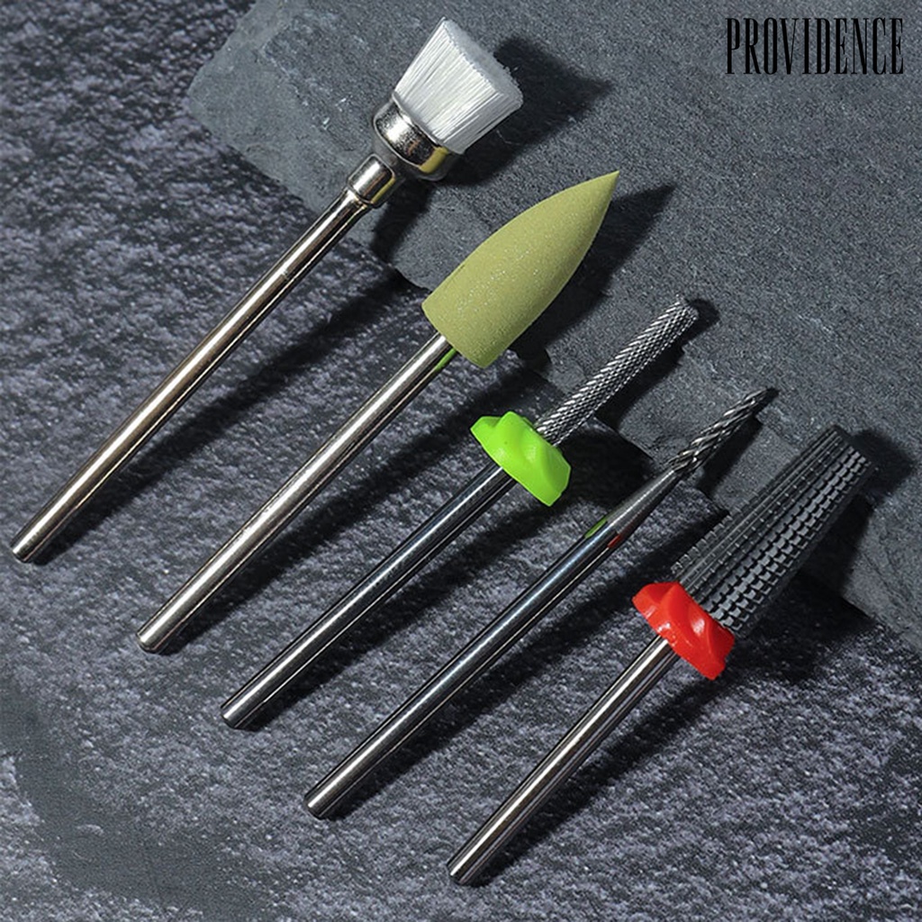 Providence 5Pcs/Set Straight Grooved Nail Grinder Bit 5 Models Tungsten Steel Christmas Sanding Polishing Removing Cuticle Nail Drill Bits for Manicure