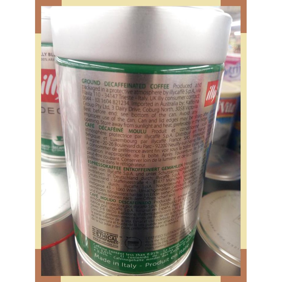 

iLLY | deca | 100% arabica | 250 g | product of Italy | kopi bubuk