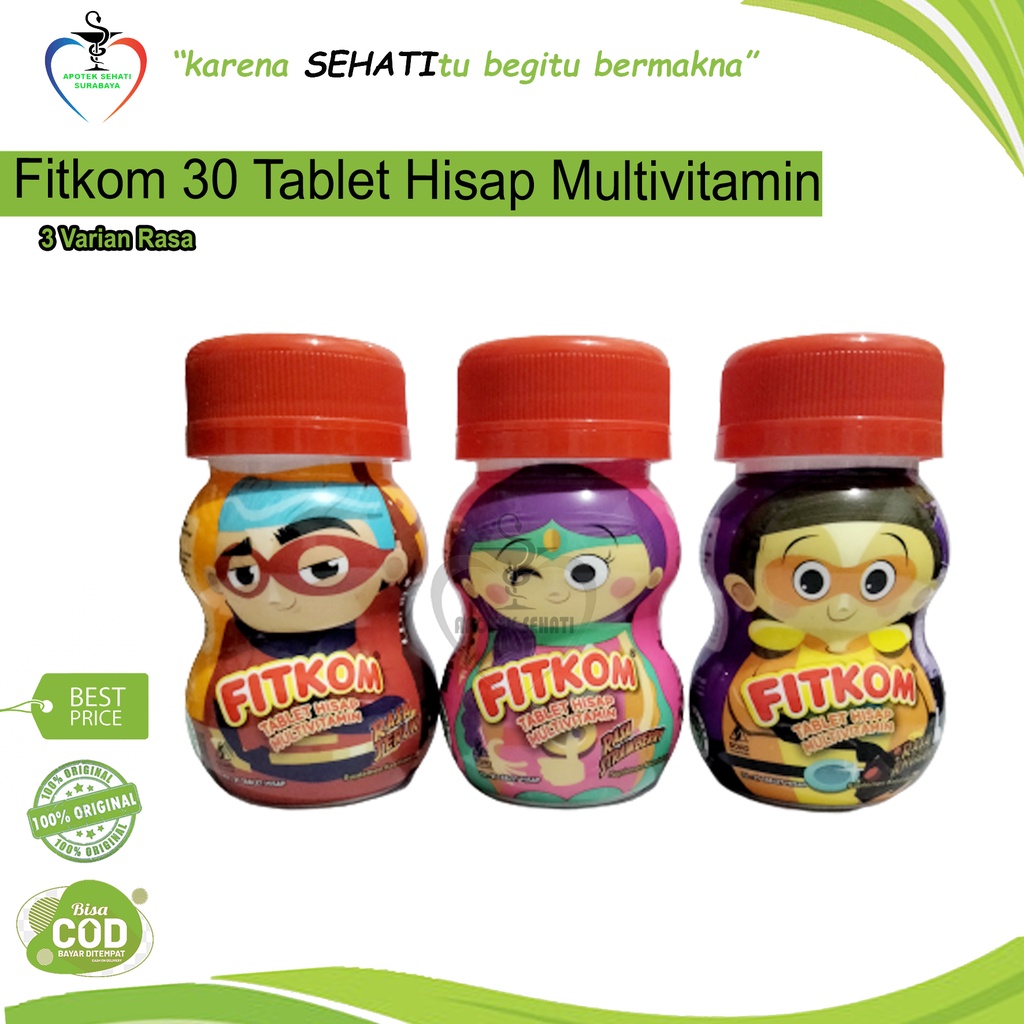 FITKOM TABLET HISAP MULTIVITAMIN KESEHATAN NAFSU MAKAN ANAK